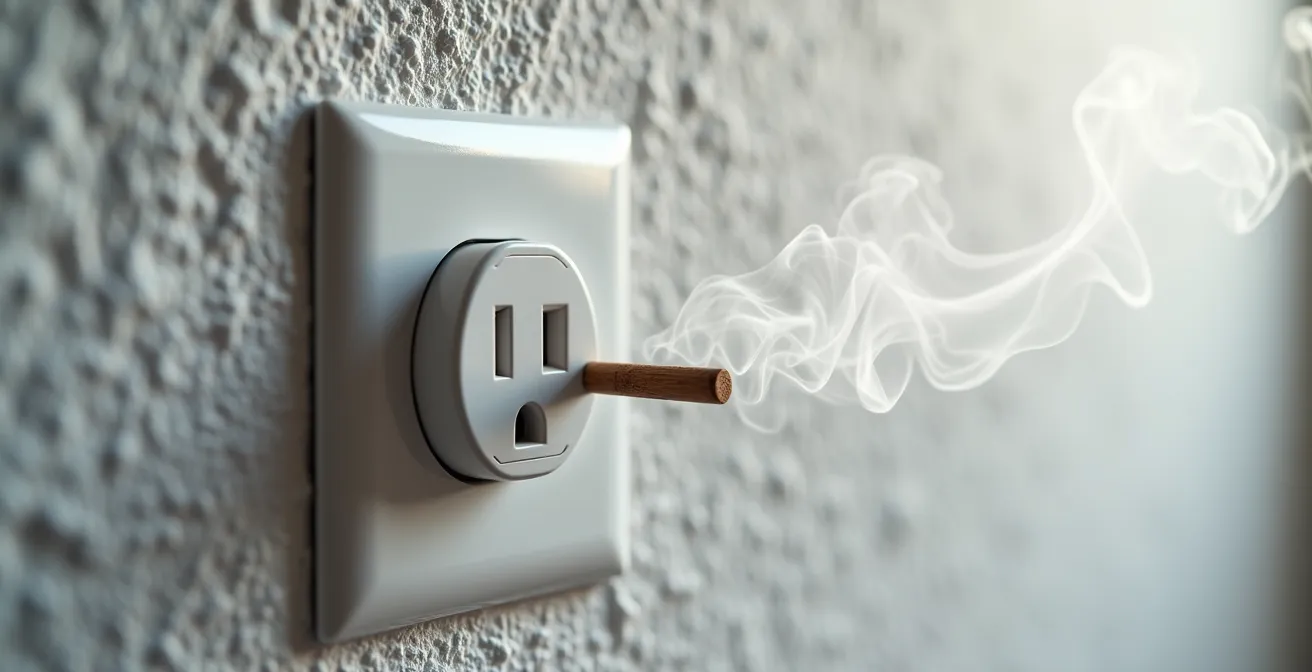 Detección de fugas de aire frío por enchufes en pared con cámara de aire