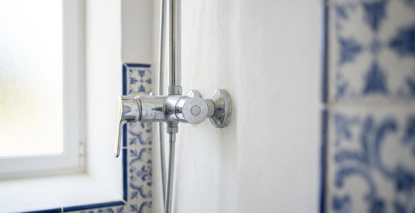 Grifo termostático afectado por depósitos de cal en zona de agua dura