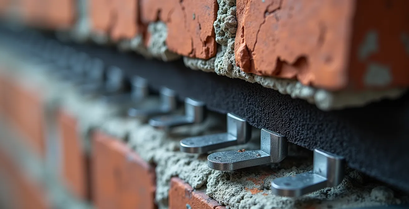 Detalle técnico de instalación de barrera impermeable EPDM con cámara de aire ventilada