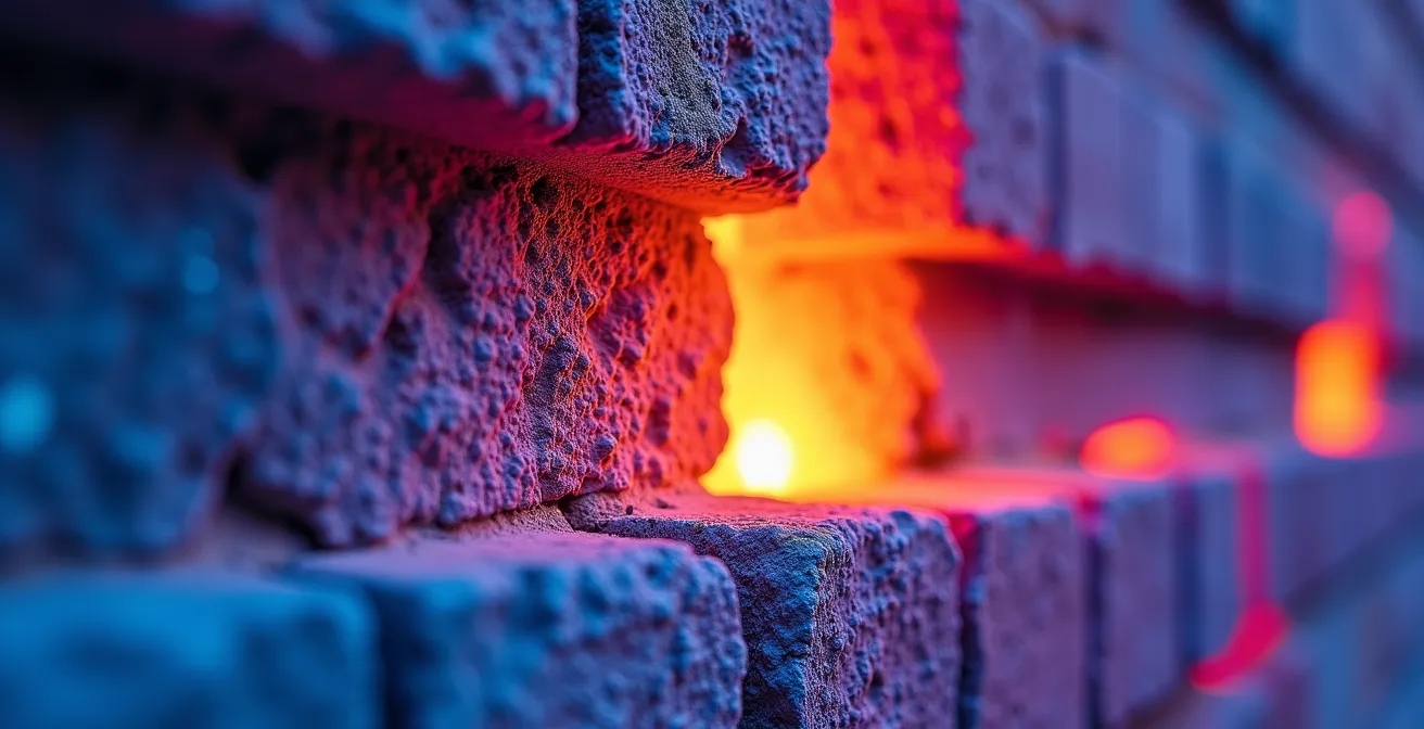 Imagen termográfica mostrando pérdidas de calor en fachada de vivienda española